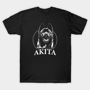 Funny Proud American Akita dog portrait gift present T-Shirt